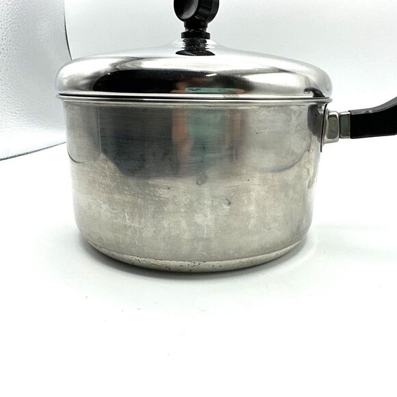 FARBERWARE 2 Qt Saucepan Pot Handle With Lid Aluminum Clad Stainless USA - Picture 2 of 11